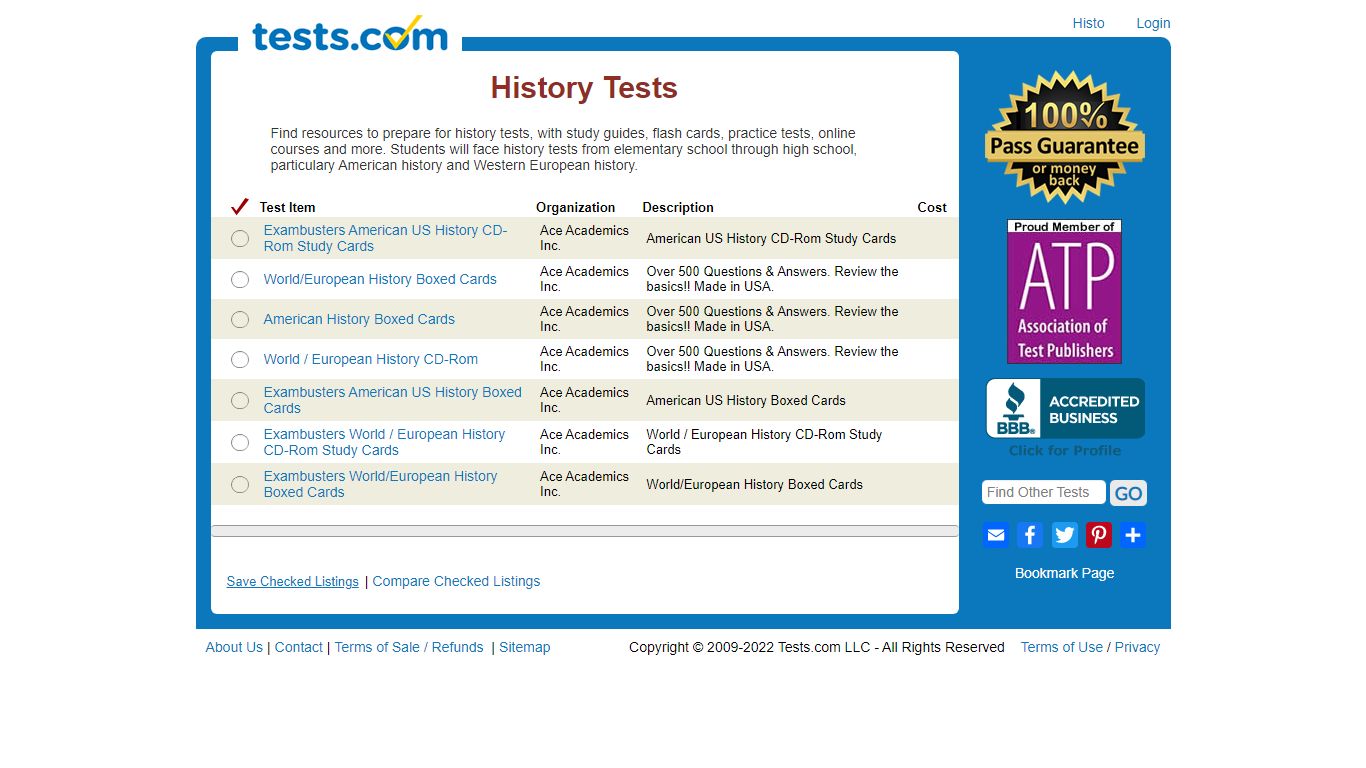 History Tests